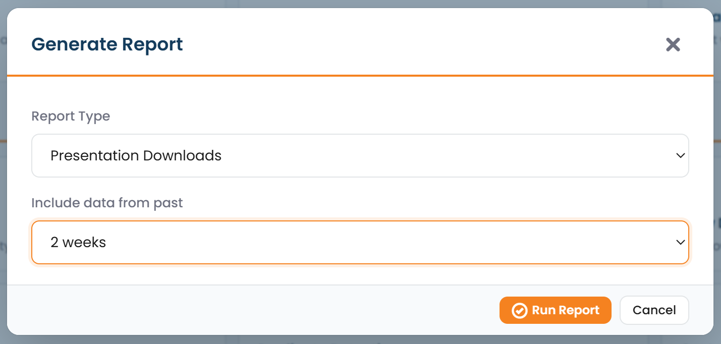 Download Report with report type and date-window options