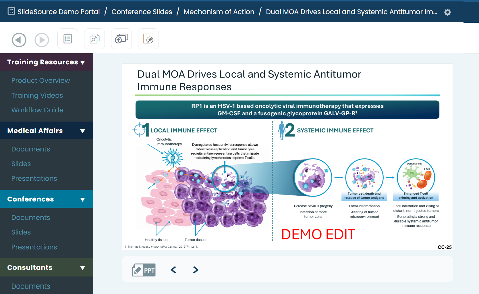 The library page showing the new version after saving from PowerPoint