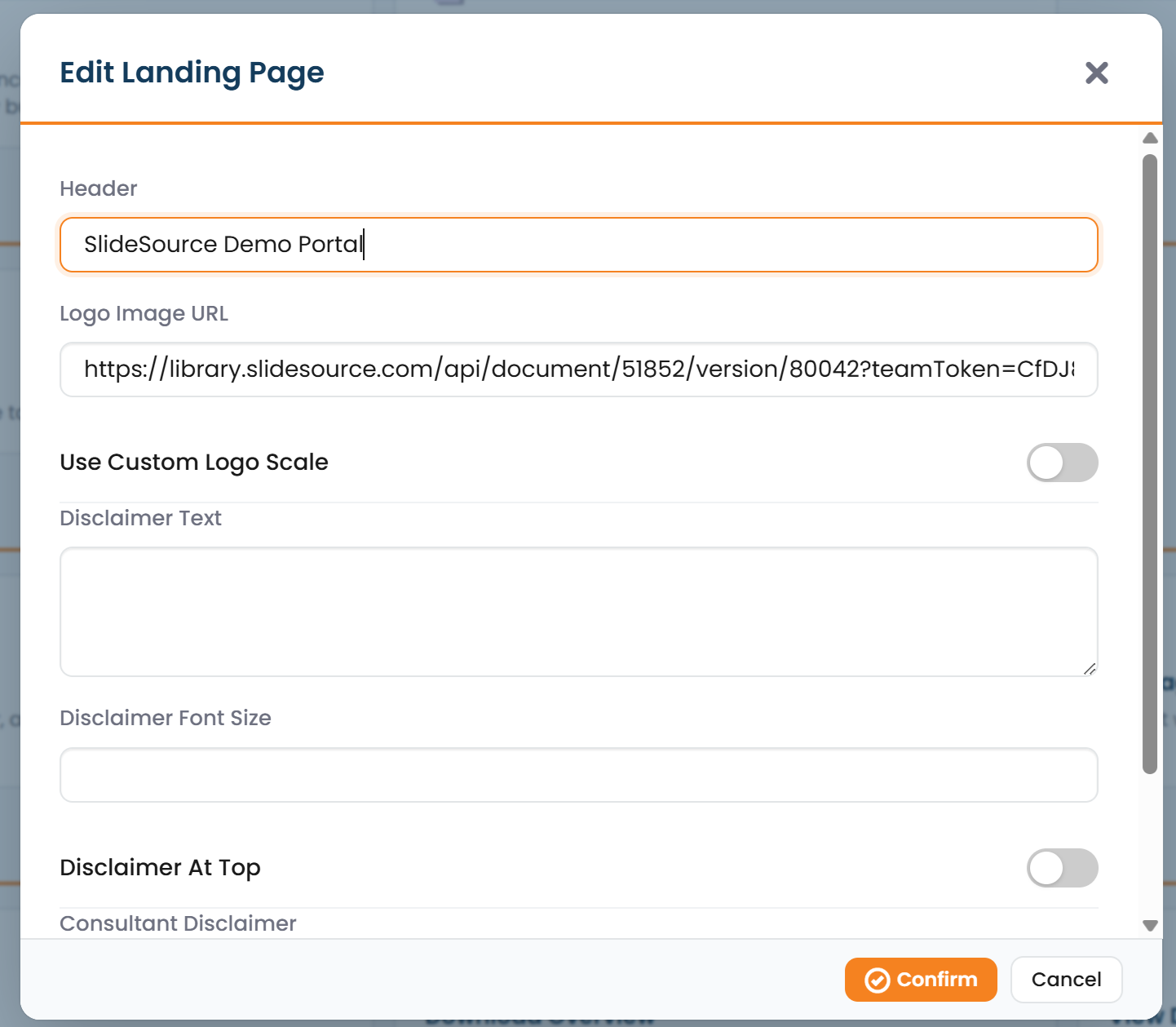 The library landing page with header, logo, widgets, and the sidebar